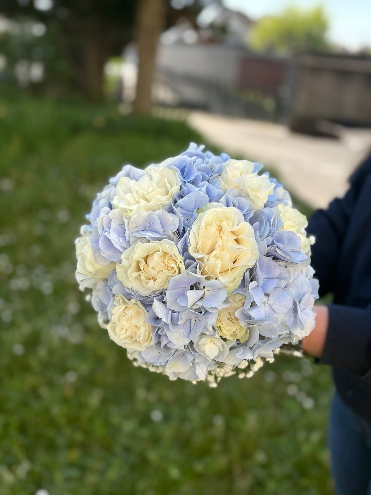Bouquet de mariée - nuage bleu