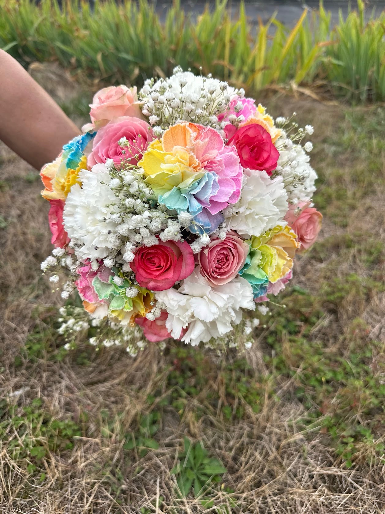 Bouquet de mariée - Arc en ciel