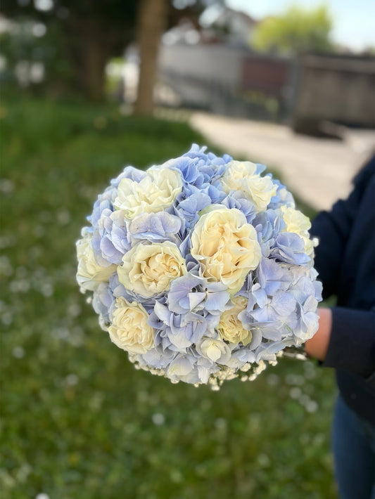 Bouquet de mariée - nuage bleu